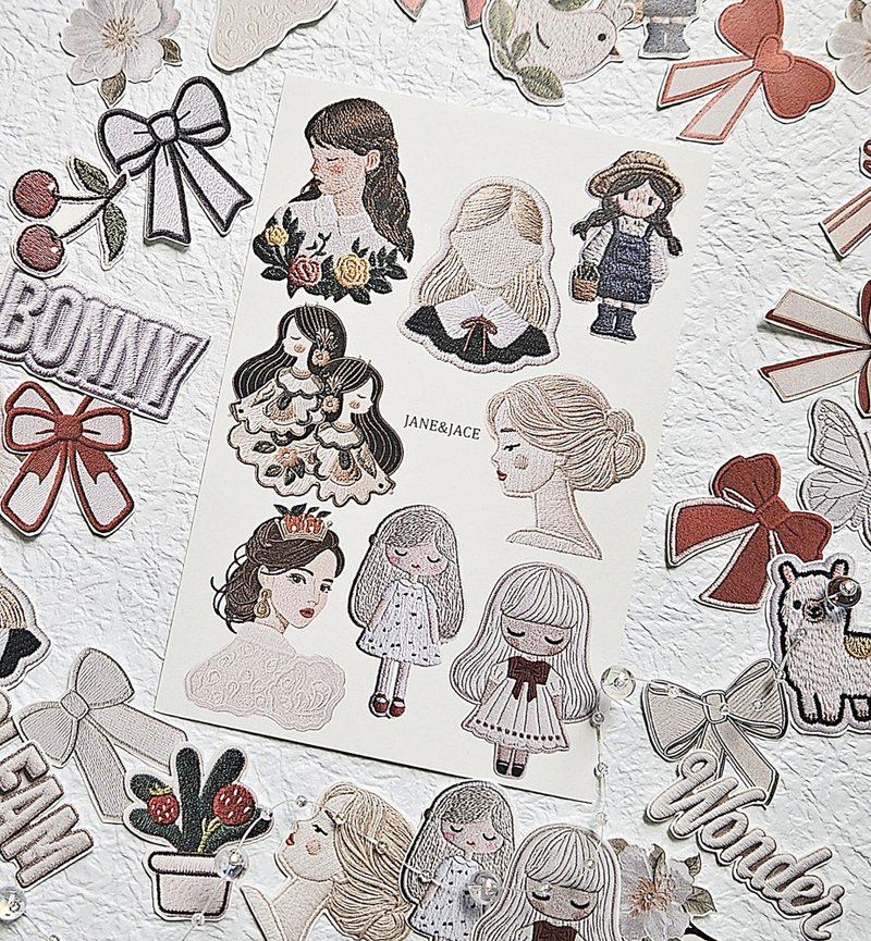 Cute embroidered patch paper - 貼紙 - 紙 