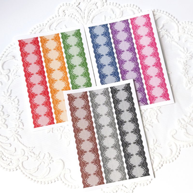 mesh lace Sticker - 便條紙/便利貼 - 其他材質 多色