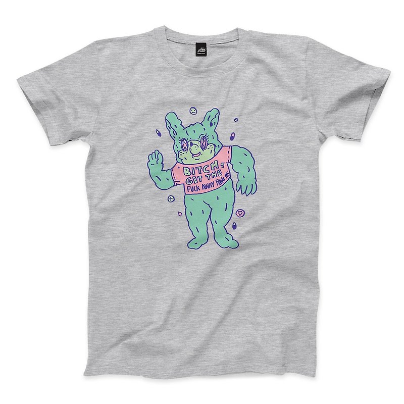 Bitch roll Rabbit - dark gray Linen- neutral T-shirt - เสื้อยืดผู้ชาย - ผ้าฝ้าย/ผ้าลินิน สีเทา