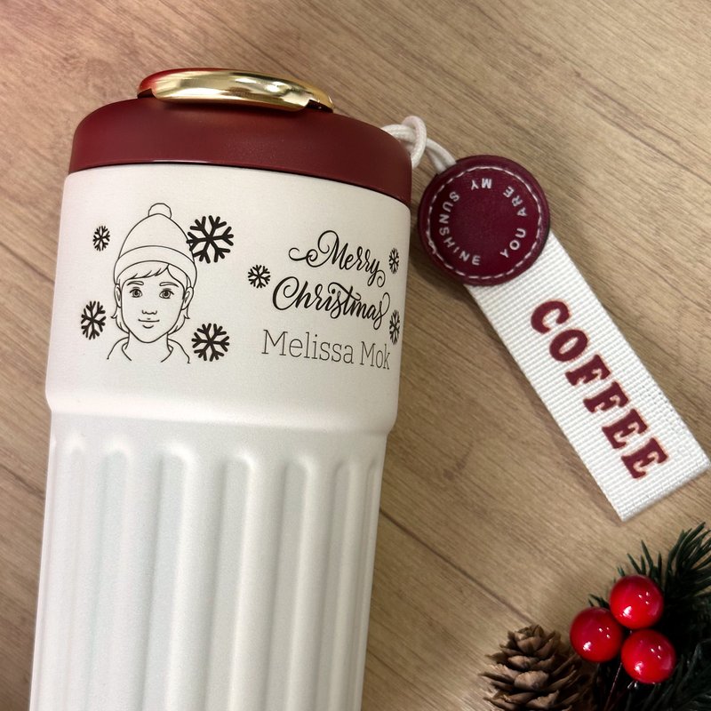 【クリスマスプレゼント】ギフト交換魔法瓶カップセット 暖かい冬ギフト カスタマイズ彫刻ギフト - 保温・保冷ボトル - ステンレススチール 