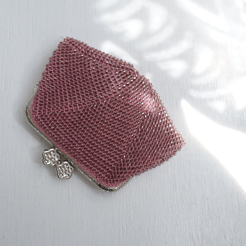 Ba-ba (m) Seedbeads crochet coinpurse No.2170 - 化妝包/收納袋 - 其他材質 粉紅色