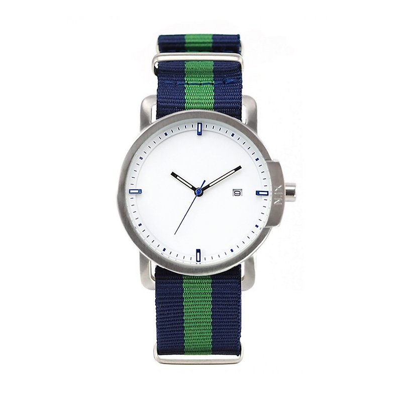 Minimal Watches: Ocean02-Navy Green - 女錶 - 其他金屬 銀色