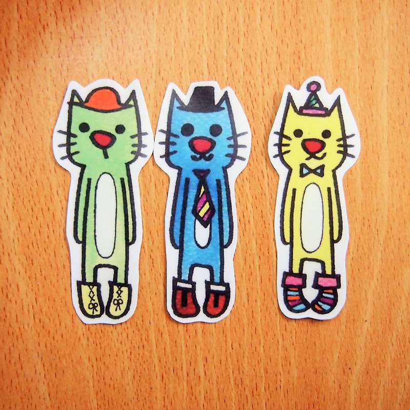 Waterproof sticker pack-three kittens - สติกเกอร์ - กระดาษ หลากหลายสี