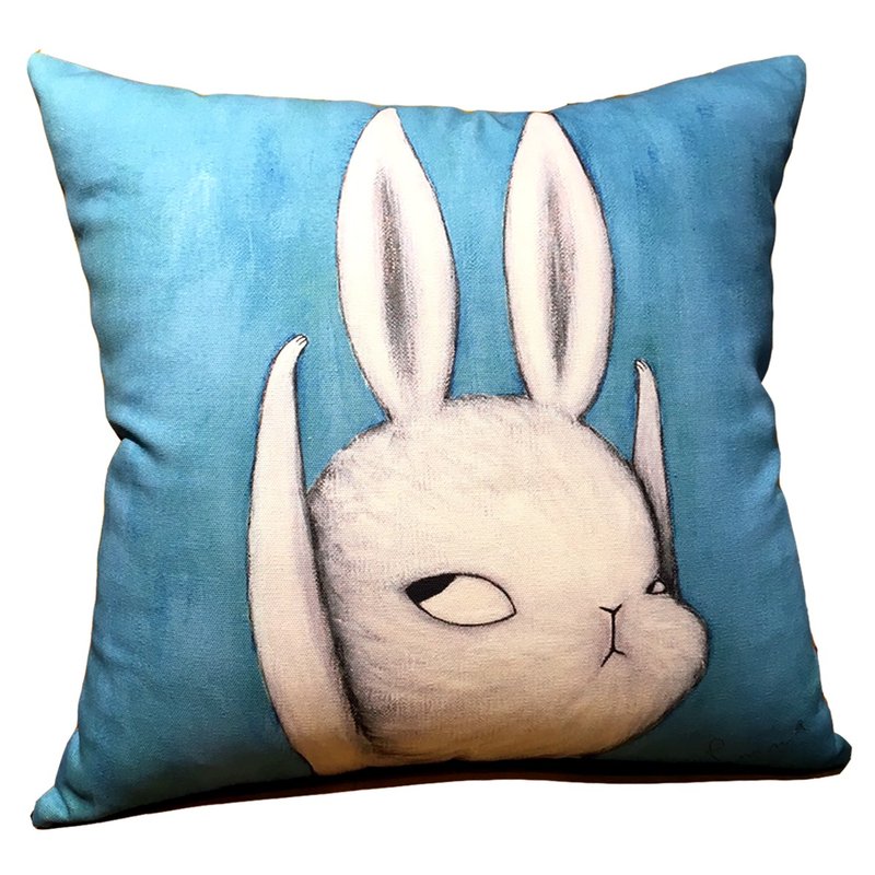 emmaAparty illustration pillowcase: long tall rabbit (limited edition) - Pillows & Cushions - Cotton & Hemp Blue