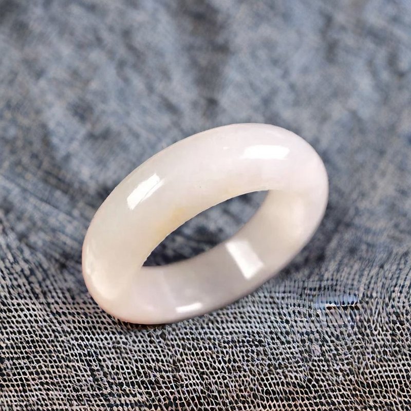 黃翡翡翠戒指戒圈 | 國際16圍 | 天然緬甸玉翡翠A貨 |送禮 - 戒指 - 玉石 卡其色