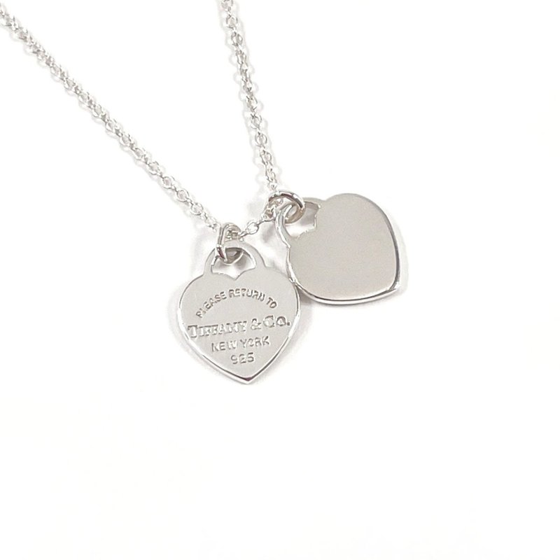 【日本直送 中古美品】ティファニー TIFFANY&Co. ネックレス リターントゥ ミニ ダブル ハート タグ シルバー925 アクセサリー - 項鍊 - 純銀 銀色