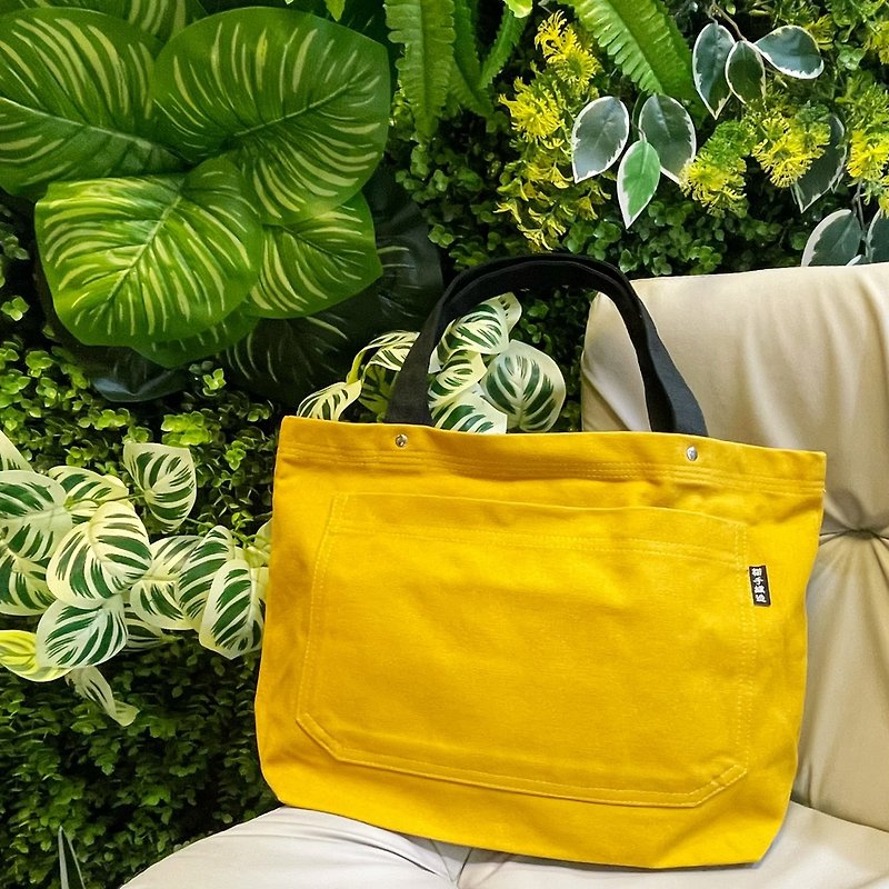 [Cat Handwoven] Classic Tote Bag - Handbags & Totes - Cotton & Hemp Yellow