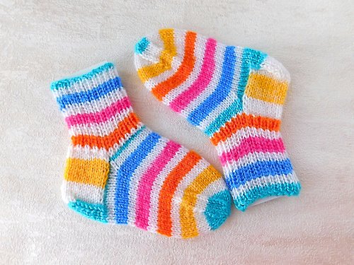 VitalinaKnit Knitting pattern baby socks, Knit baby striped socks pattern pdf - 5 sizes