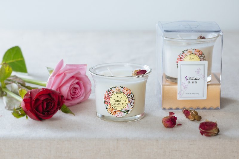 [Enthusiastic (Rose)] Passion (Rose) Skin Care Fragrance Candle Dry Flower / Birthday Gift - Fragrances - Plants & Flowers Red