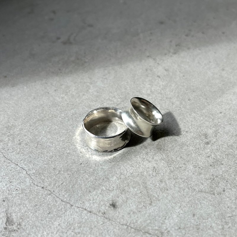 [Custom-made] Couple rings・Silver handmade U-shaped wide ring - แหวนทั่วไป - เงินแท้ สีเงิน