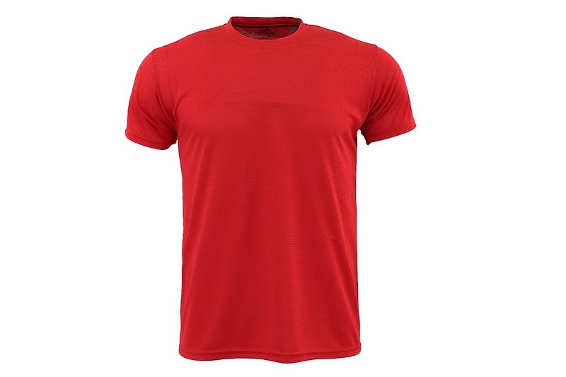 X-DRY plain moisture wicking round neck T# red - เสื้อฮู้ด - เส้นใยสังเคราะห์ สีแดง