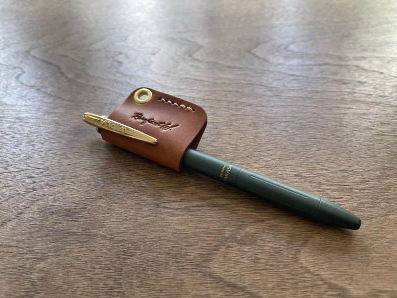 [Handmade Leather] Thick-soled genuine leather pen holder, Cleverin pen holder (without lanyard) - อื่นๆ - หนังแท้ 