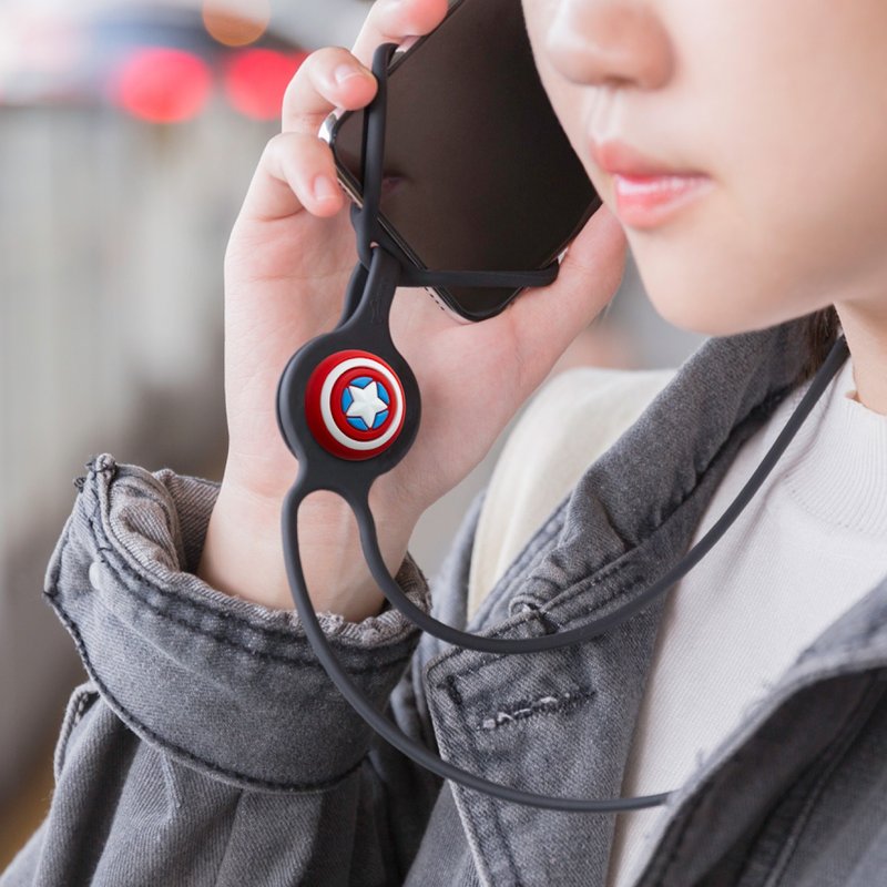 Bone / 漫威頸掛手機綁 手機掛繩 - 美國隊長/鋼鐵人/蜘蛛人/索爾 - 手機配件 - 矽膠 多色