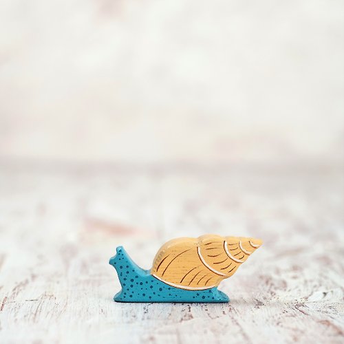 Wooden Caterpillar Toys Wooden toy Sea Snail figurine