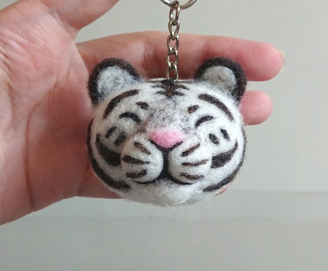 Handmade Cute Felt Craft Tiger Key Tag Key Chain Key Ring Animal New  Gifting