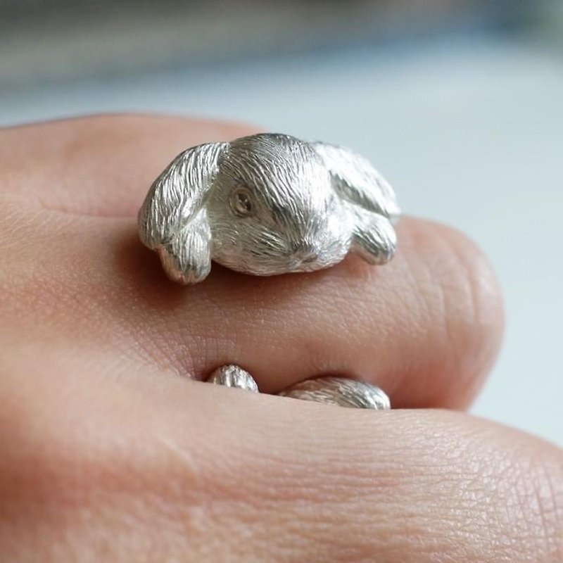 白ホーランドロップイヤーのリング - 戒指 - 其他金屬 銀色
