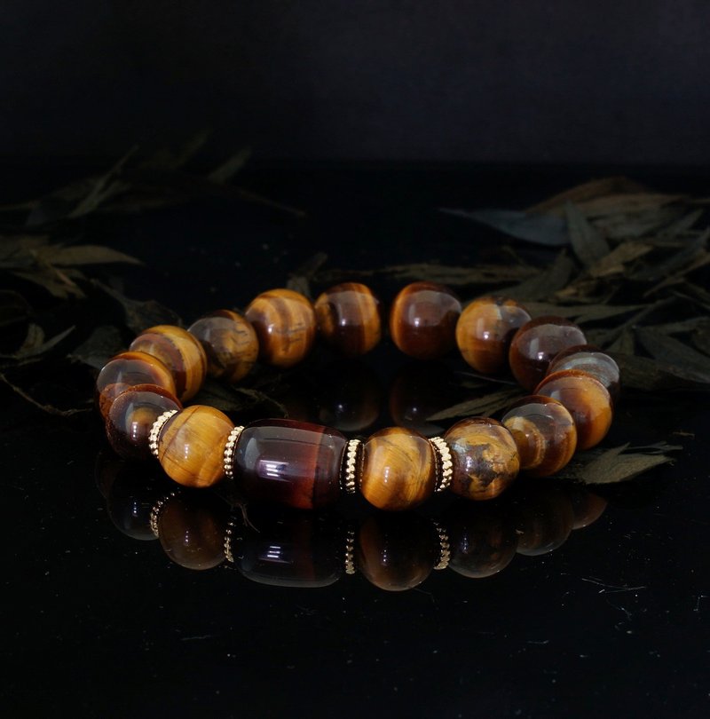 黃虎眼石 + 好運珠 12mm 手鍊 ( Gold Tiger Eye 12mm Bracelet ) - 手鍊/手環 - 半寶石 