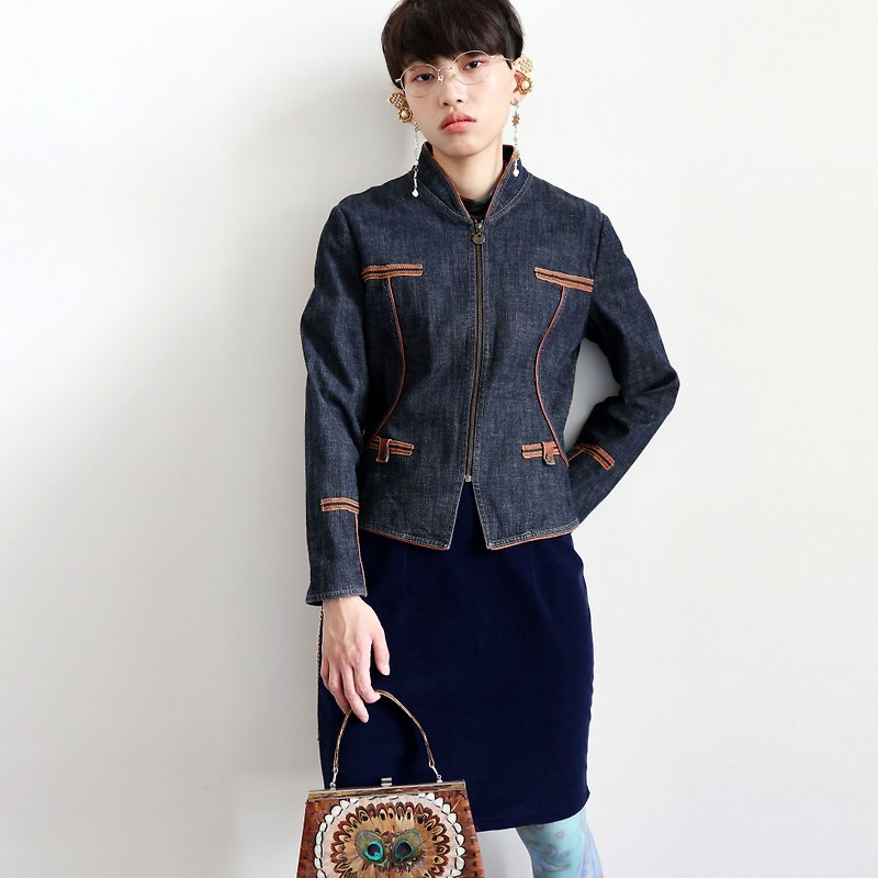 Pumpkin Vintage. Ancient denim jacket - เสื้อแจ็คเก็ต - ผ้าฝ้าย/ผ้าลินิน 