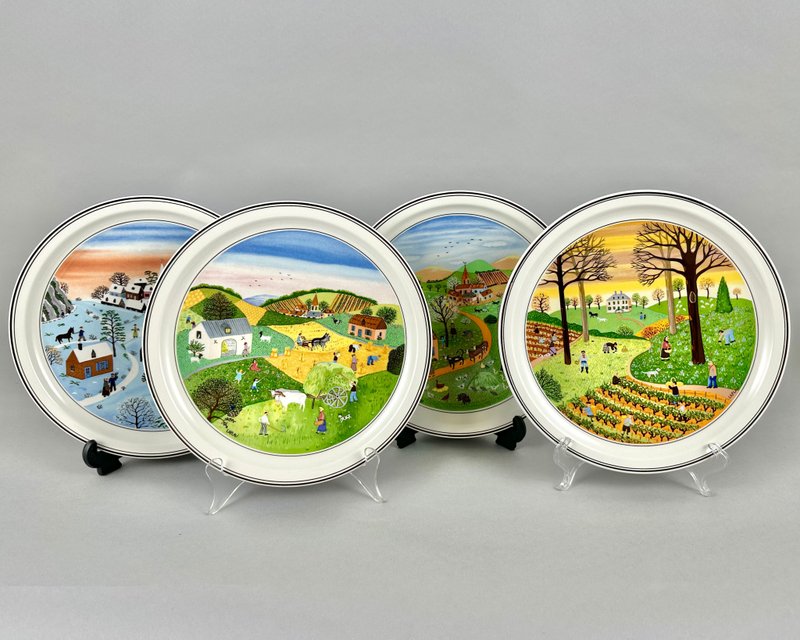 Villeroy & Boch Design Naif 裝飾盤四季由 Gerard Laplau 設計 - 壁貼/牆壁裝飾 - 瓷 多色