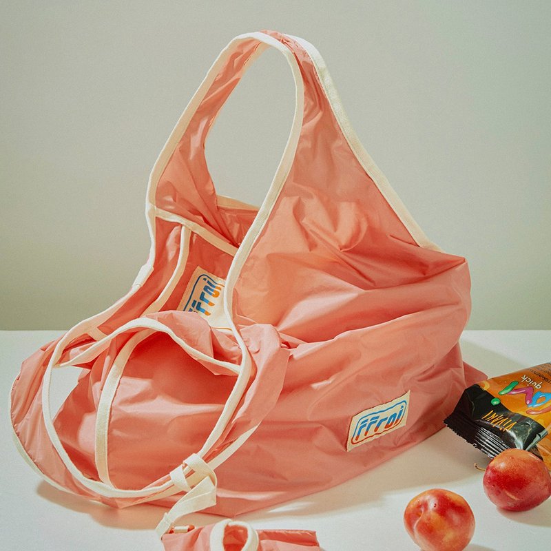 grocery shopping bag(S)_pink - กระเป๋าถือ - ไนลอน สึชมพู