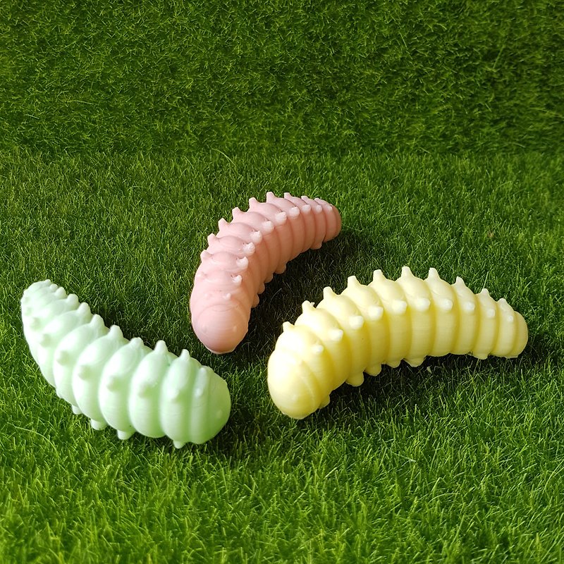 Fun KUSO Caterpillar 3 pcs Handmade Soap Scented with Jo Malone Pear and Freesia - Soap - Other Materials Multicolor