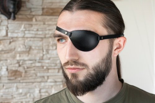 Migharda Leather Eye Patch | Black Eye Patch | Custom Engraving