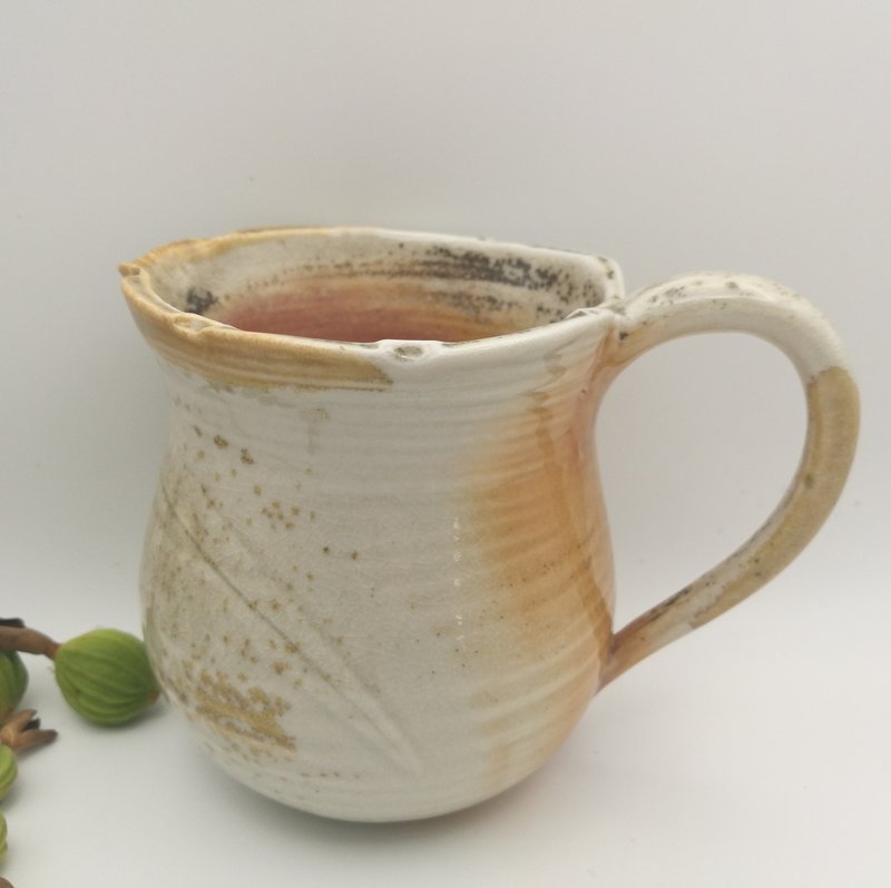 柴燒蕨類茶海公道杯 - 茶壺/茶杯/茶具 - 陶 金色