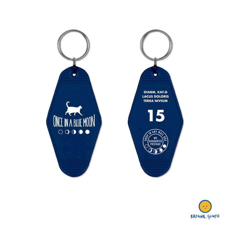 Short story ONCE IN A BLUE MOON Blue Moon Story - Key Card - Keychains - Plastic Blue