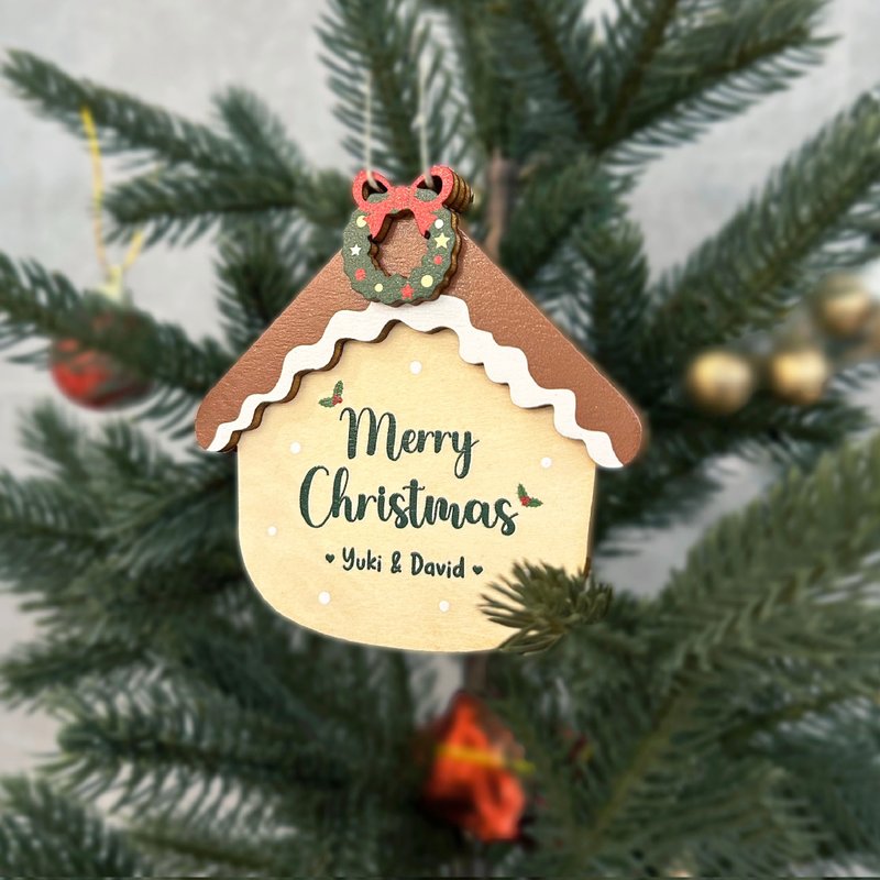 【Christmas Limited】Christmas Ornament Customized Name Christmas Ornament Hut Horse Trap - ของวางตกแต่ง - ไม้ 