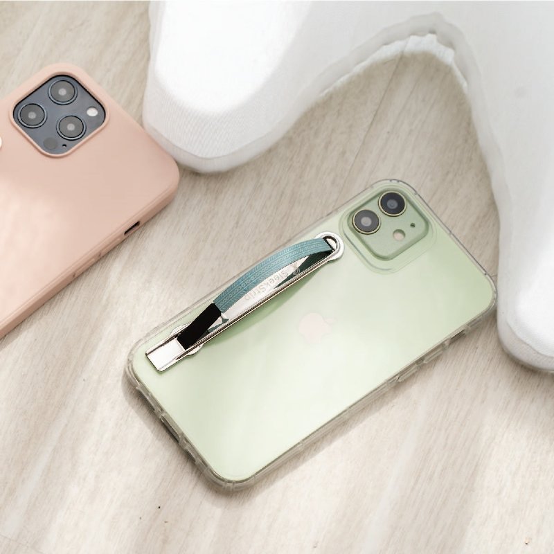 SleekStrip超薄型の美しい携帯電話ホルダー-ブリーズグリーンxシルバーフレーム- - スマホアクセサリー - 合皮 