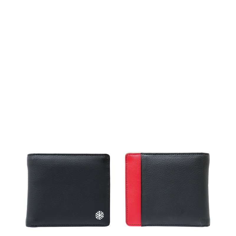 กระเป๋าสตางค์หนังแท้ Iversen สีดำ/แดง - กระเป๋าสตางค์ - หนังแท้ สีดำ