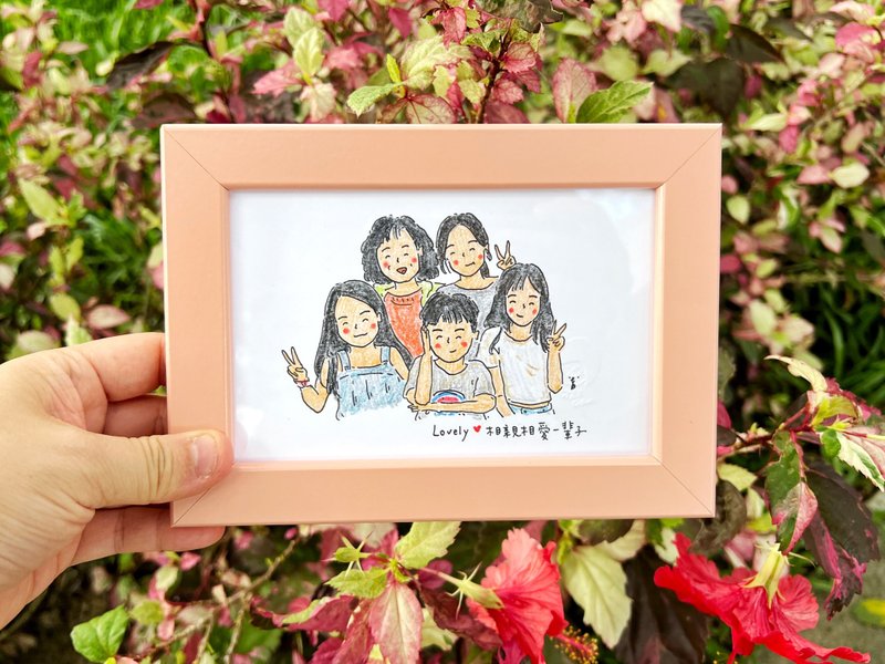 色鉛筆似顏繪 / 5人 / 客製人像畫 - 似顏繪/客製畫 - 紙 多色