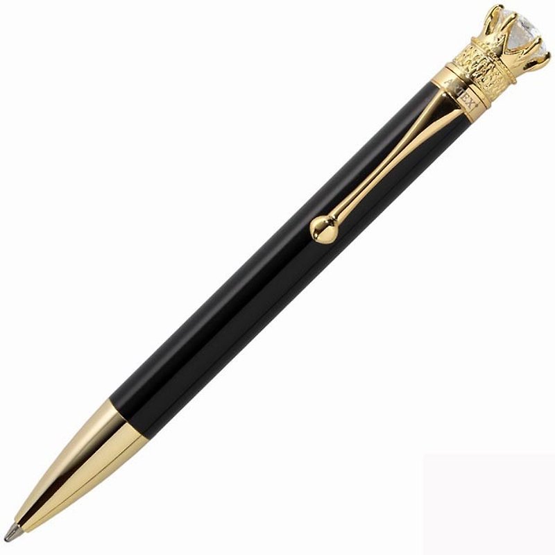ARTEX Royal Praise Ball Pen Black Gold Tube White Crown - ปากกา - คริสตัล สีดำ