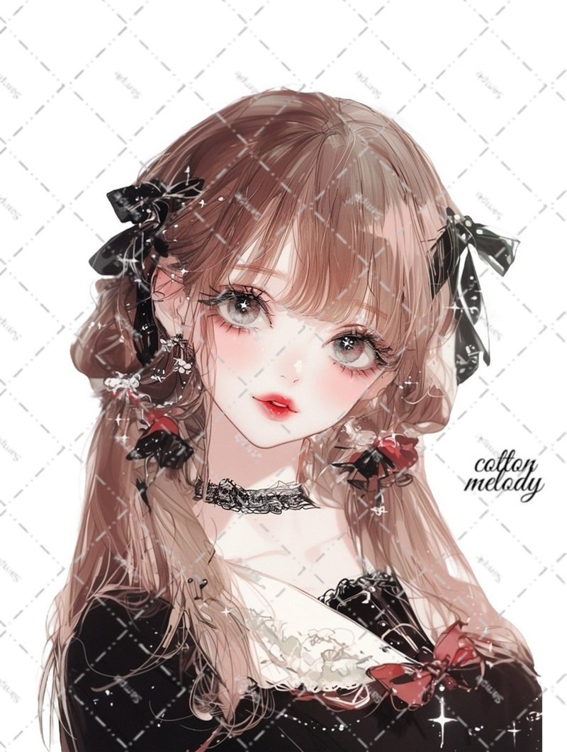 original sticker no.5805 人物ステッカー オリジナルステッカー 人物ステッカー 女の子ステッカー オリジナル人物ステッカー - 貼紙 - 紙 