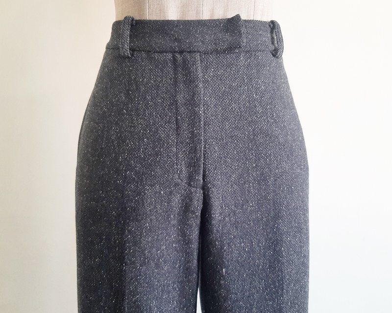 EDDIE BAUER Vintage Gray Black Straight Leg Pants - กางเกงขายาว - วัสดุอื่นๆ สีดำ