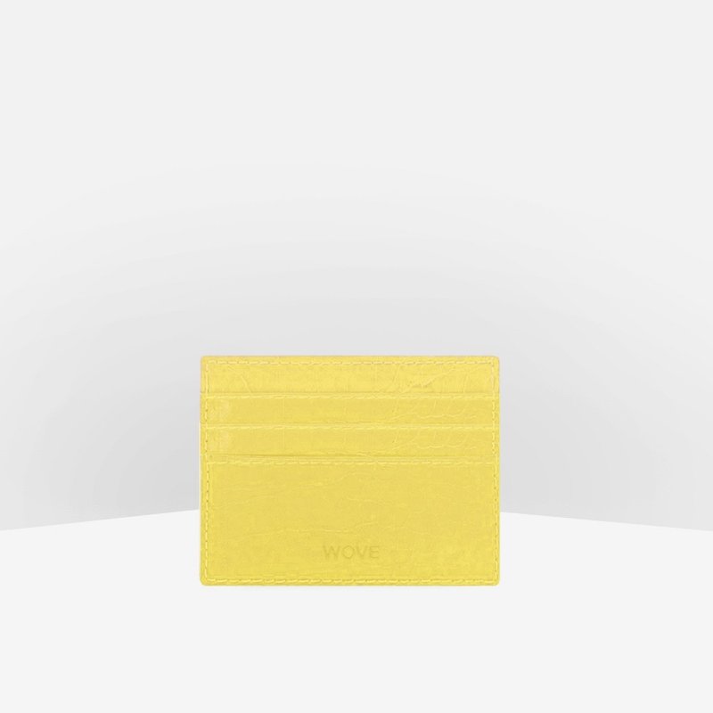WOVE - Card Holder (Croco Texture) in Pineapple - 其他 - 人造皮革 黃色
