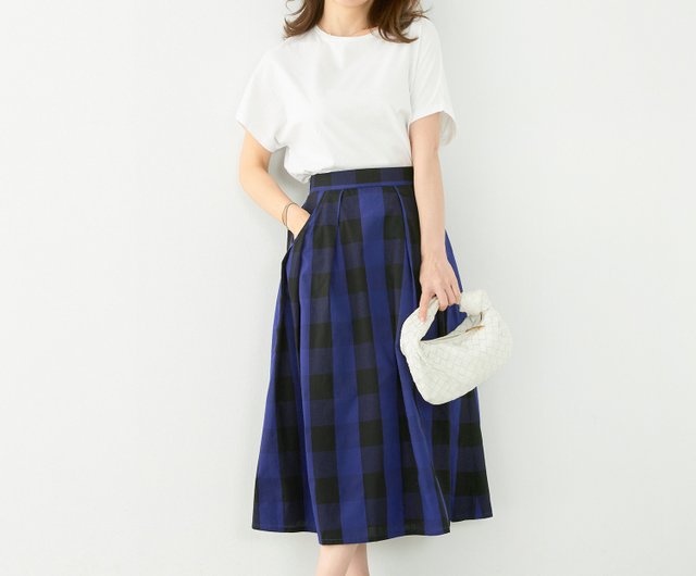 Skirt Gingham Check Tuck Skirt / Liala x PG - Shop joint-space