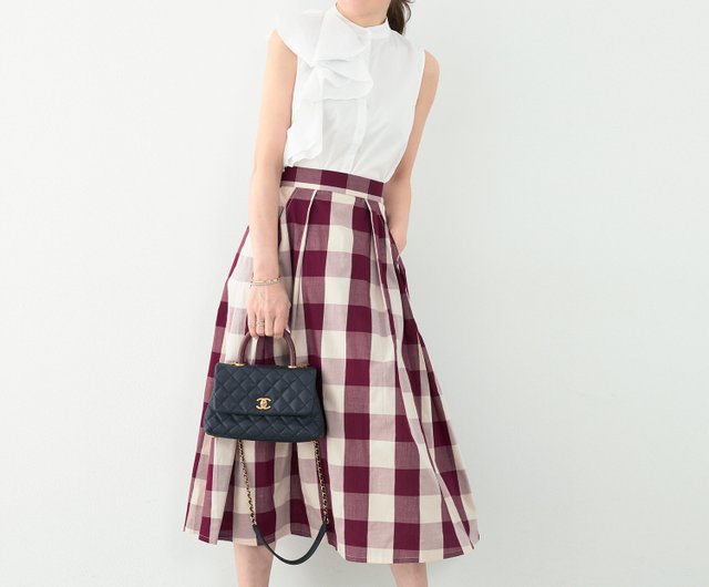 Skirt Gingham Check Tuck Skirt / Liala x PG - Shop joint-space