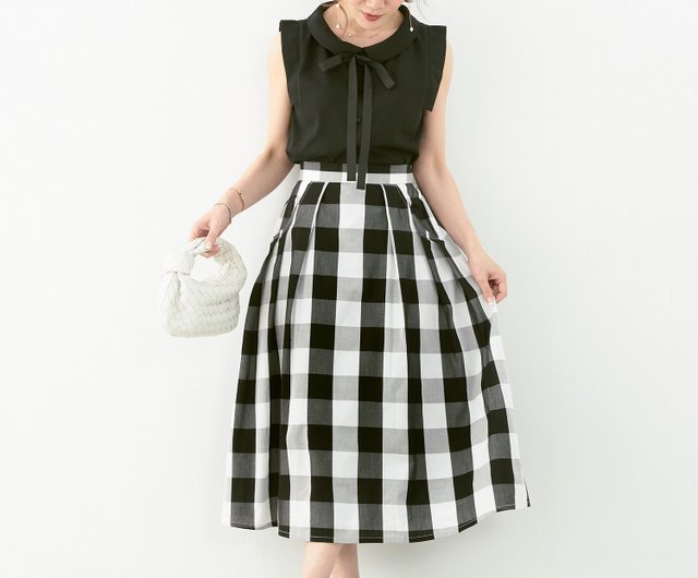 Skirt Gingham Check Tuck Skirt / Liala x PG - Shop joint-space