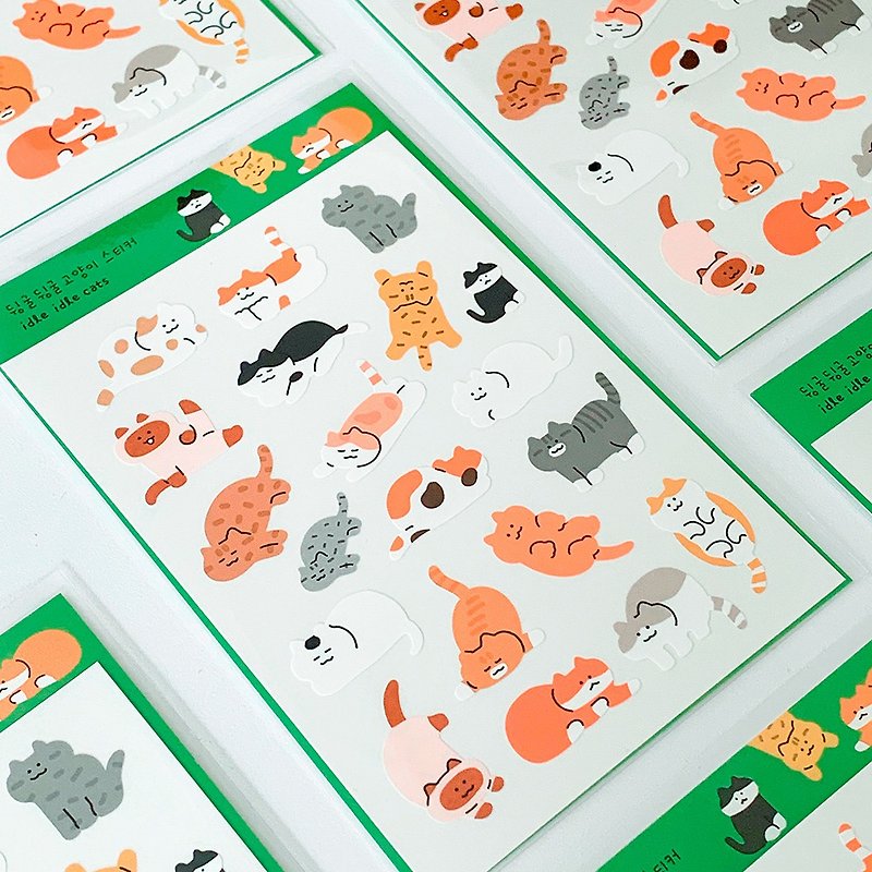 Cat sticker _ rolling around - Stickers - Paper Green