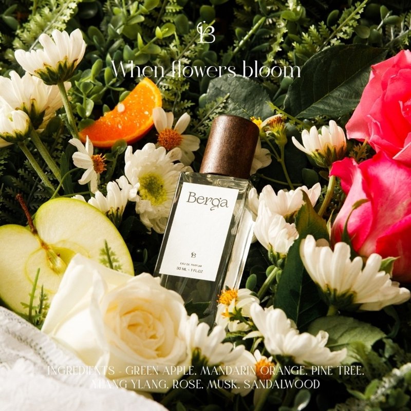 ฺBERGA PERFUME กลิ่น WHEN FLOWERS BLOOM - freshly bloomed flowers - น้ำหอม - แก้ว สีเงิน