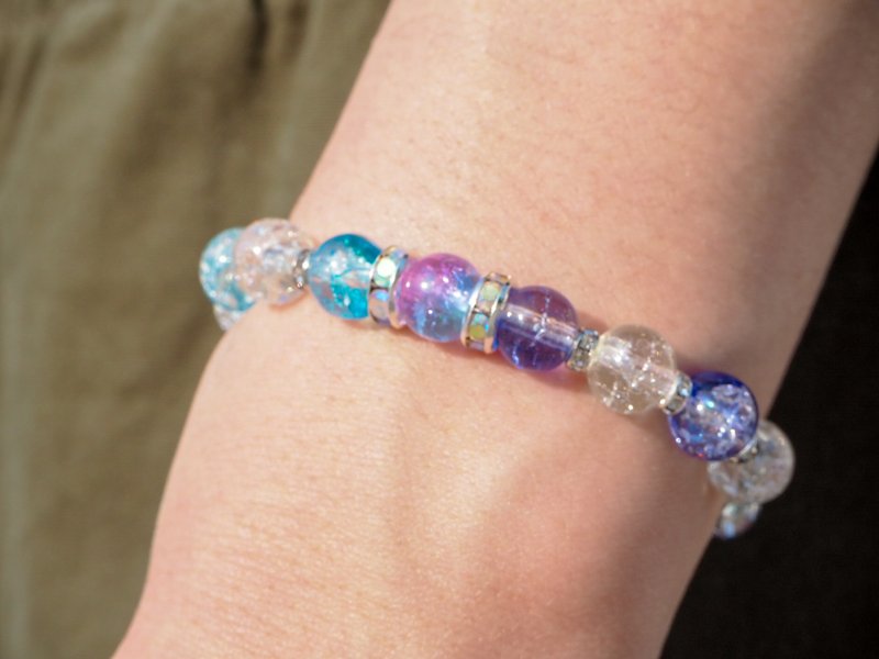 Handmade Glass Bead Bracelet - Bracelets - Crystal Blue