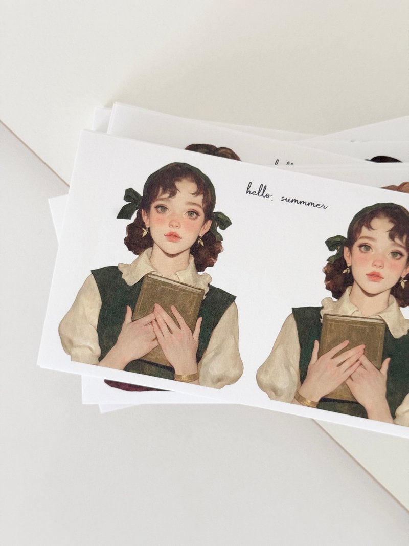 A literary girls stickers - 貼紙 - 紙 