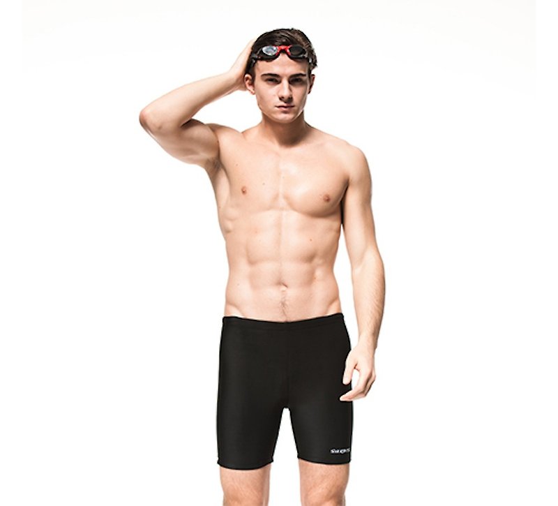 MIT five-point swimming trunks - ชุดว่ายน้ำผู้ชาย - ไนลอน สีดำ