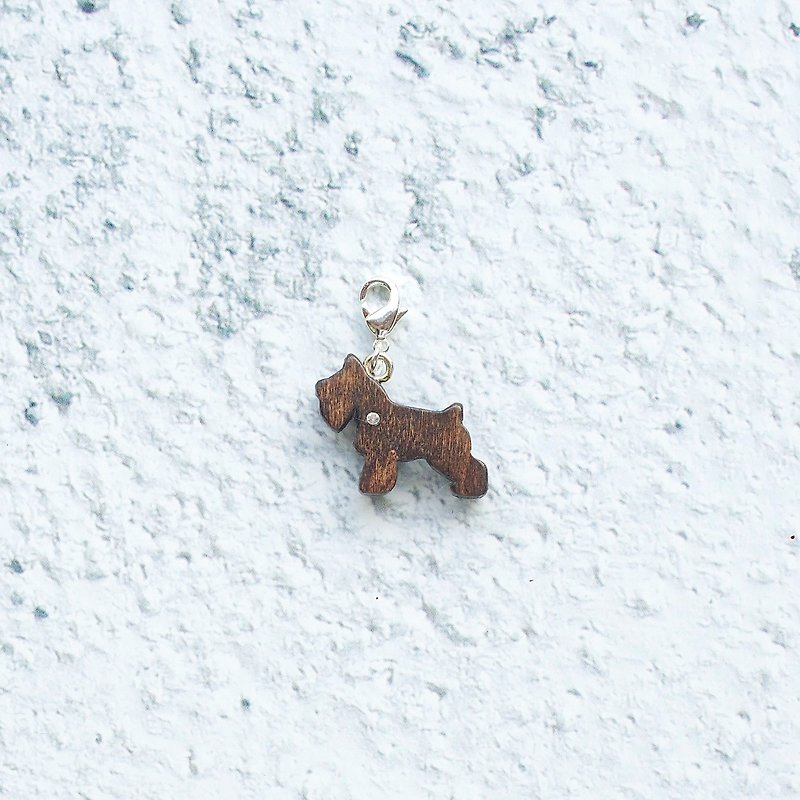 Schnauzer wooden charm - Charms - Wood Brown
