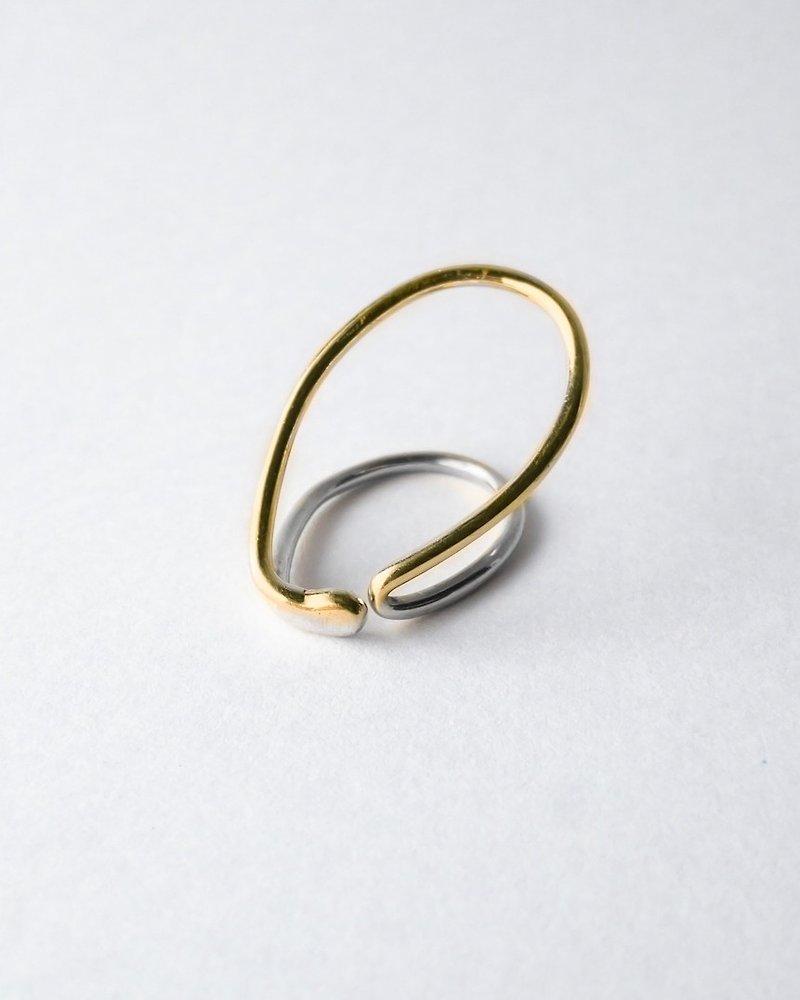 Custom double ring, ear cuff / Interchangeable / Interchangeable double ring, ear cuff / MIX-GLD-SLV - แหวนทั่วไป - เงินแท้ สีทอง