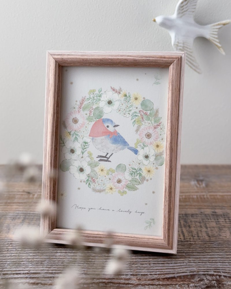 リースに囲まれて | コトリのポストカード - 卡片/明信片 - 紙 