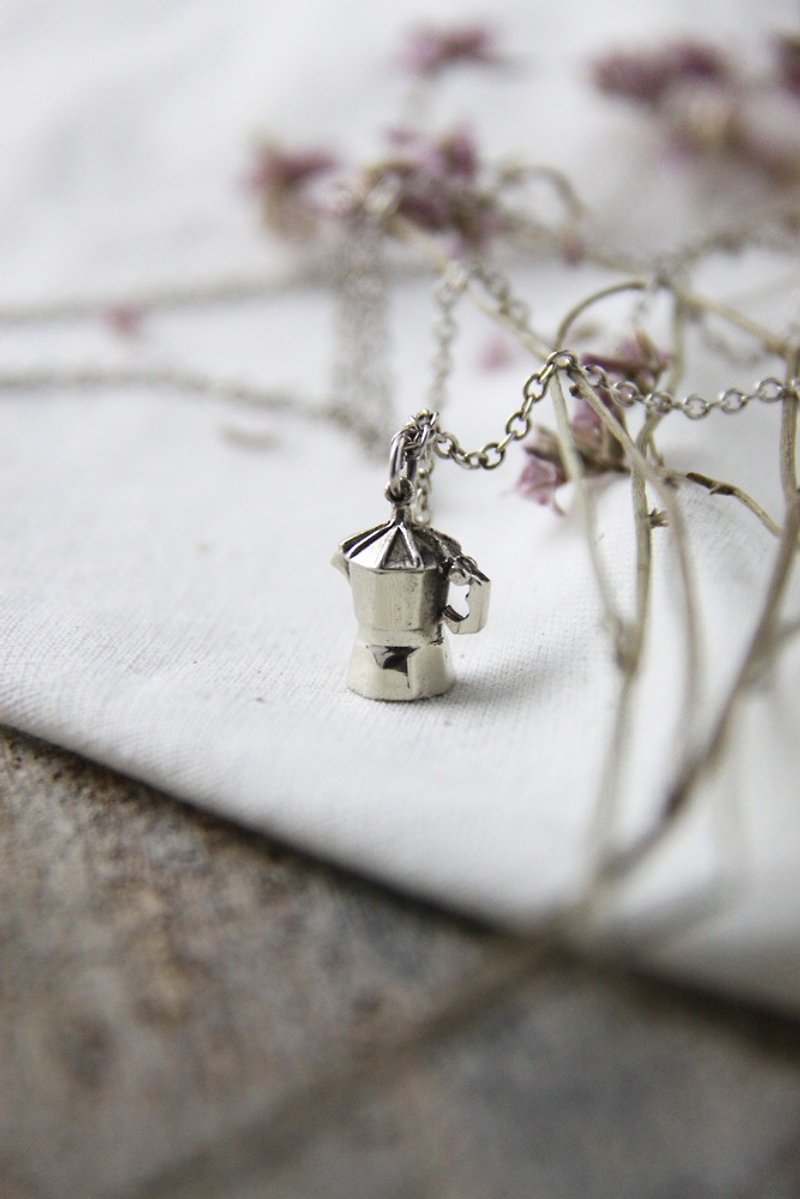 Moka pot necklace (S Size) by linen. - Necklaces - Copper & Brass 