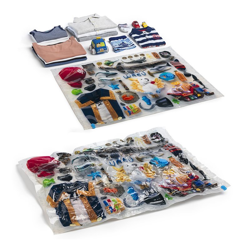 WACU 義大利高級耐用真空壓縮收納袋1組2入 L碼 - 居家收納/收納盒/儲物盒 - 塑膠 多色