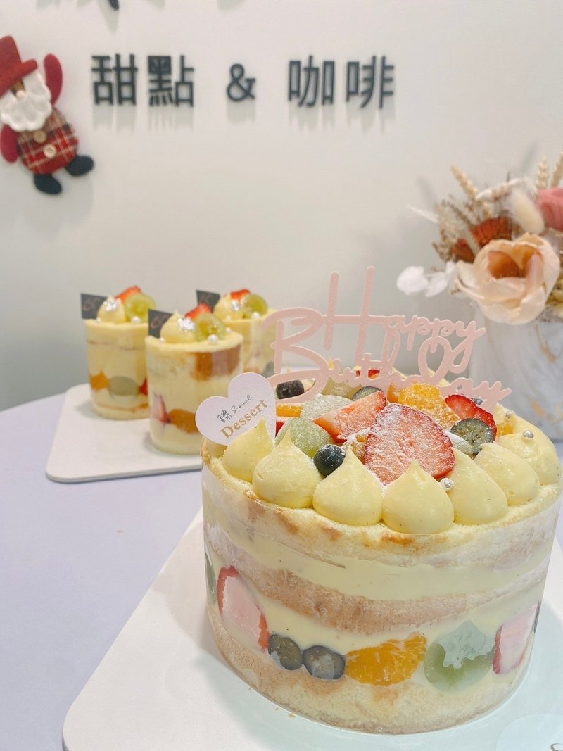 Custard Fruit Cake Very Low Cream Dessert Cake Birthday Cake Customized Dessert - เค้กและของหวาน - อาหารสด 